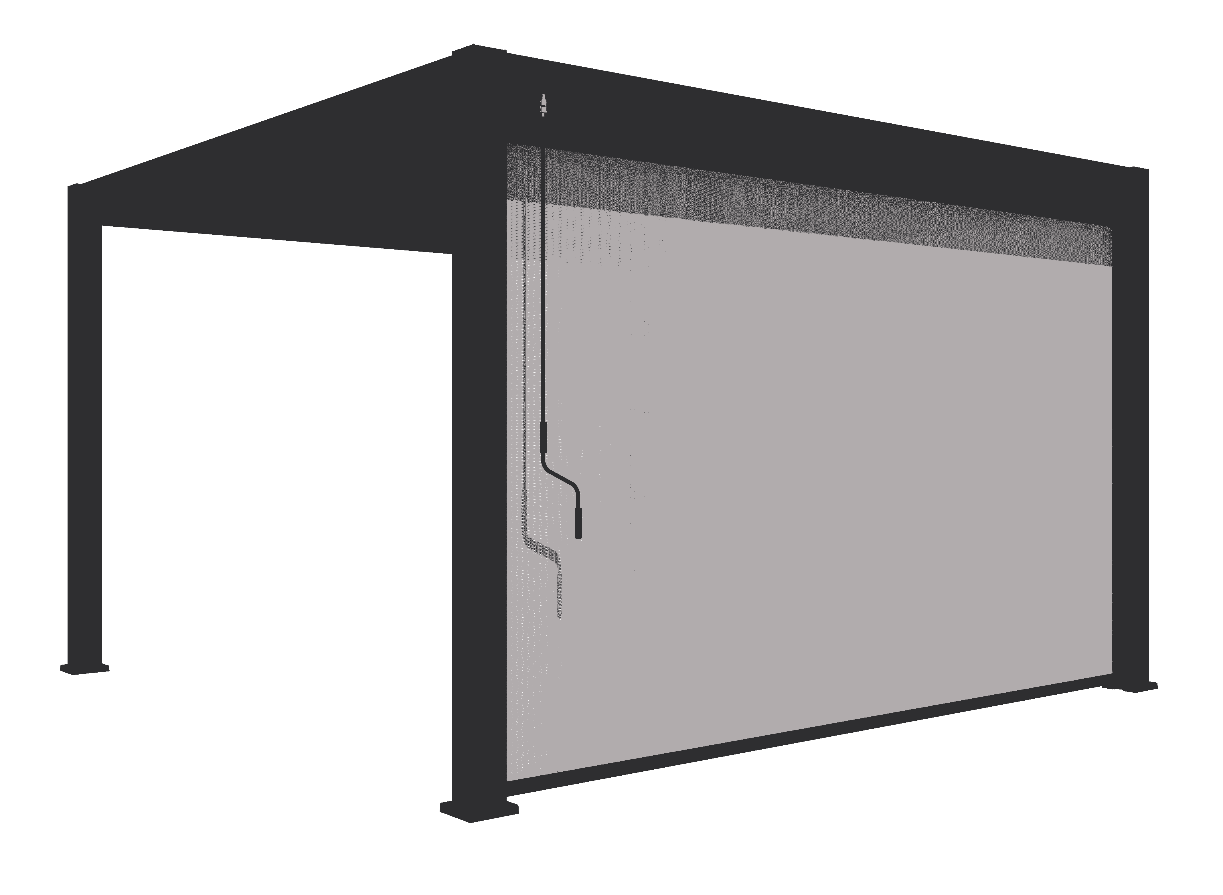 Weide Sonnenrollo Lamellendach für 2,65 M, 3,0 M, 3,6 M und 4,0 M Alu-Pavillon anthrazit, Sonnenschutz