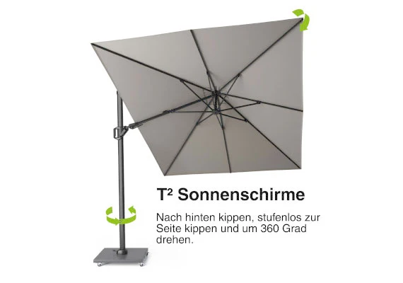 T² Neigung – 2D kippbar und drehbar T² Neigung: 2D-Verstellung mit Seiten- und Rückwärtsneigung