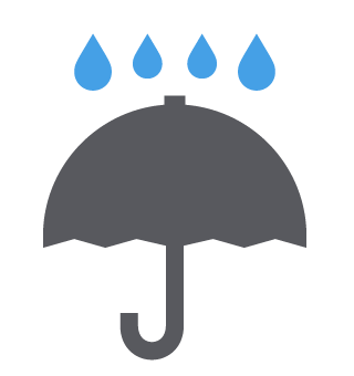 Witterungsbeständigkeit, Wasserfest, Regen Icon