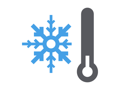 Witterungsbeständigkeit, frostsicher, frostfest oder frostbeständig Icon