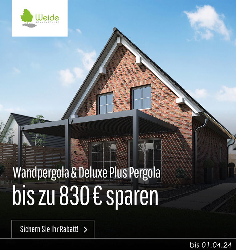 Rabatt Wandpergola & Deluxe Plus Pergola | Heimundgarten24