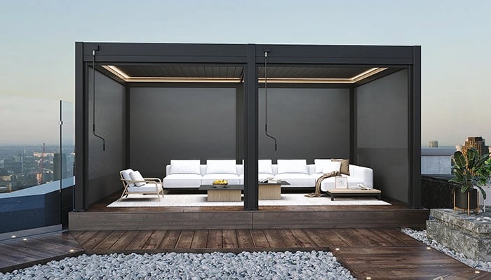 Sonnenrollo für Pergola