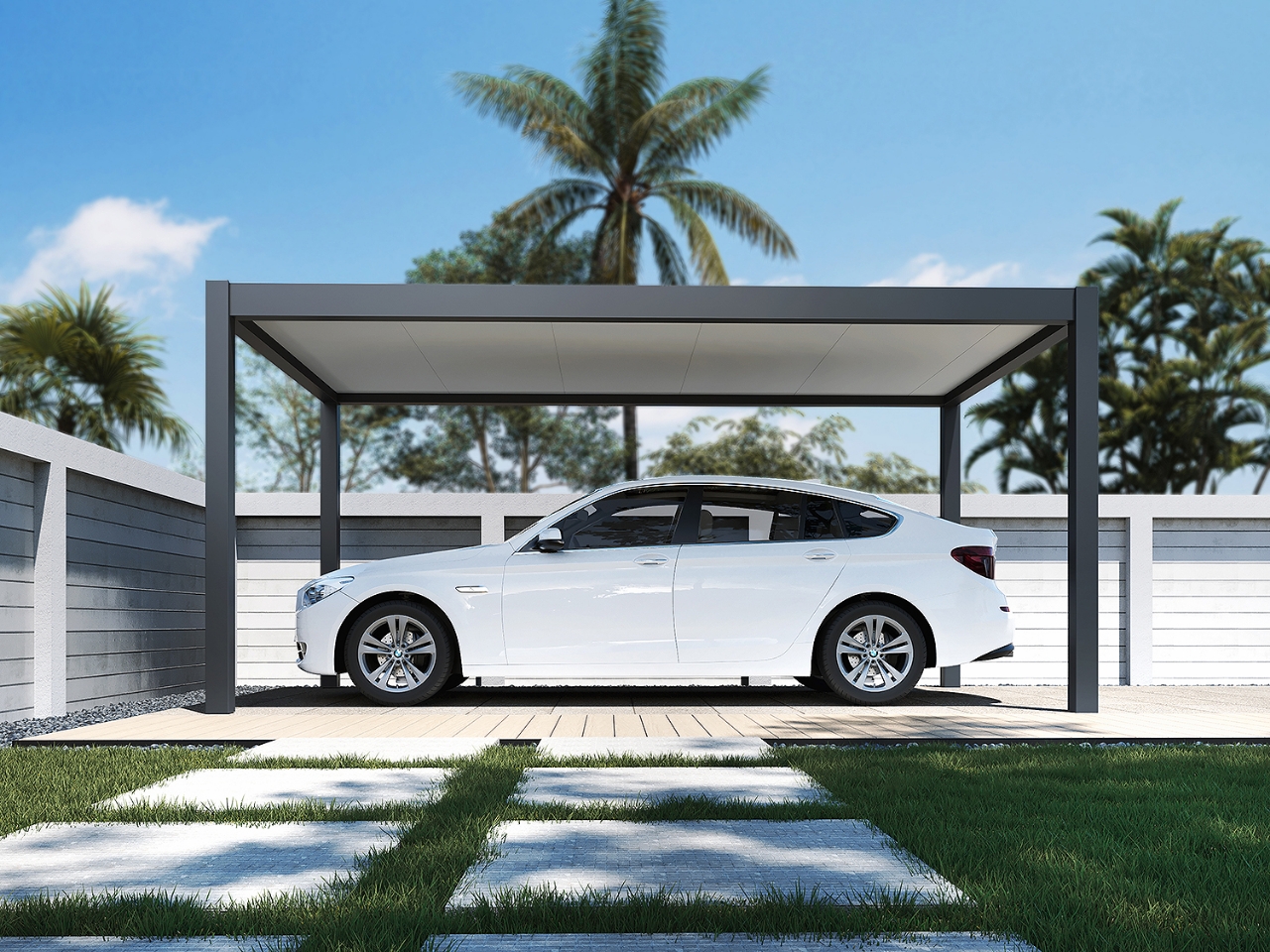 Faltbarer Carport Aus Edelstahl 5,5x2,5x2,3m - Mobile Autogarage Mit Zahlenschloss