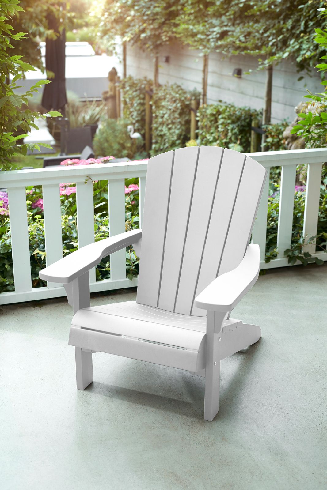 Keter Adirondack Troy Gartensessel weiB Strandstuhl Beachstuhl Loungestuhl wetterfest