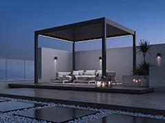 Deluxe Pergola 4x6 Weiß VollAluminium Lamellendach Weide Heim und